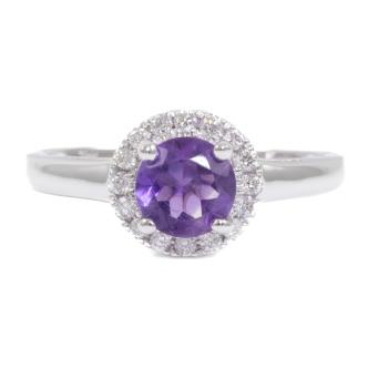 0.72ct Amethyst and Diamond Ring