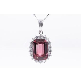 9.67ct Rubellite & 1.12ct Diamond Pendant