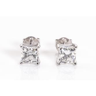 3.01ct Diamond Stud Earrings GIA D-E SI1