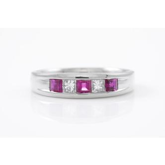 0.53ct Ruby and Diamond Ring