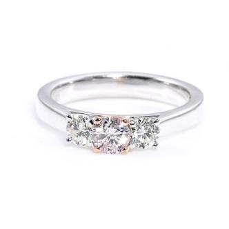 Natural Light Pink & White Diamond Ring