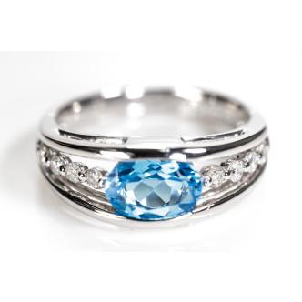 1.19ct Topaz and Diamond Ring