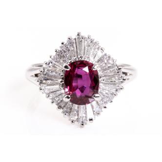 1.30ct Ruby and Diamond Ring