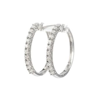 1.03ct Round Diamond Hoop Earrings