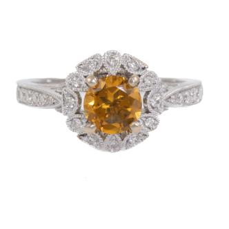 0.71ct Citrine and Diamond Ring