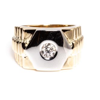 Mens Gold Ring 53.4g Diamond 0.51ct