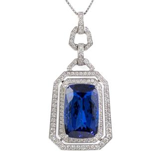 15.64ct Tanzanite and Diamond Pendant
