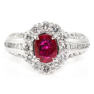 1.21ct Ruby and 1.22ct Diamond Ring