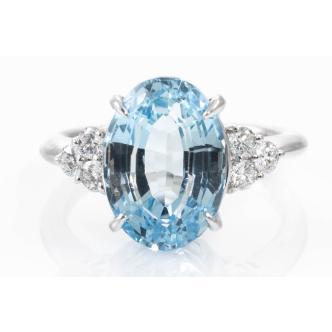 4.82ct Aquamarine and Diamond Ring