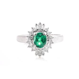 0.61ct Emerald and Diamond Ring