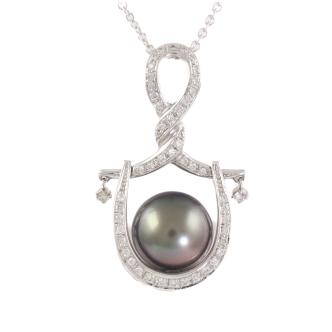 12.3mm Tahitian Pearl & Diamond Pendant