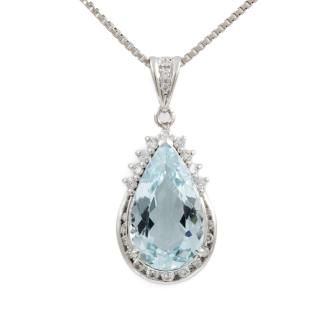 7.02ct Aquamarine and Diamond Pendant