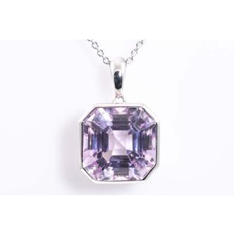 10.03ct Kunzite Pendant 18ct White Gold