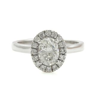0.90ct Diamond Halo Ring GIA E SI1