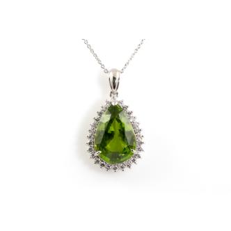 10.17ct Peridot and Diamond Pendant