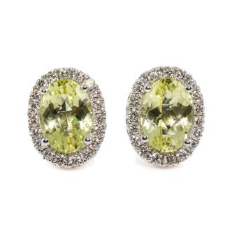 1.57ct Lemon Quartz and Diamond Earrings
