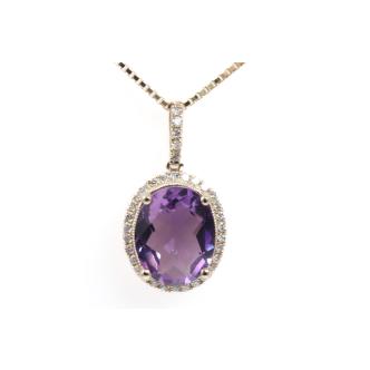 2.00ct Amethyst and Diamond Pendant