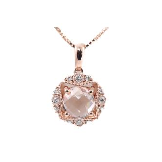 1.14ct Morganite and Diamond Pendant