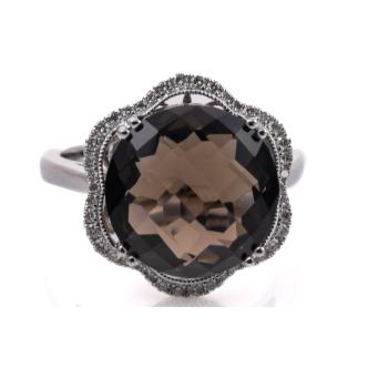 9.06ct Quartz and Diamond Ring