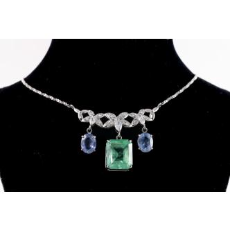 8.62ct Emerald, Sapphire & Diamond Necklace