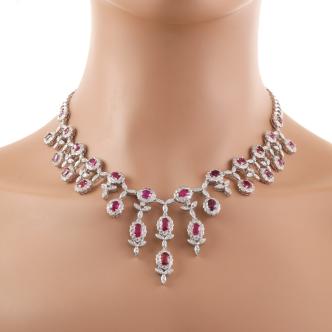 14.30ct Ruby and 8.02ct Diamond Necklace