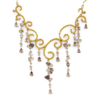 9.37ct Fancy Colour Diamond Necklace