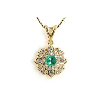 0.32ct Emerald and Diamond Pendant