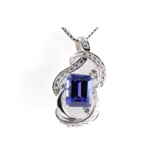 7.51ct Tanzanite and Diamond Pendant