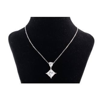 4.08ct Princess Cut Diamond Pendant GIA