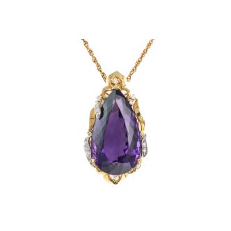 77.44ct Amethyst and Diamond Pendant