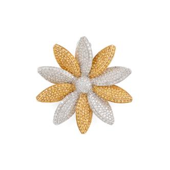 3.05ct Sapphire and Diamond Brooch