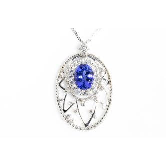 4.23ct Tanzanite and Diamond Pendant