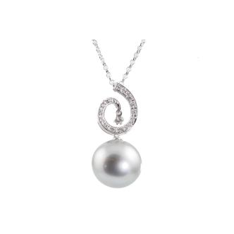 15mm Tahitian Pearl and Diamond Pendant