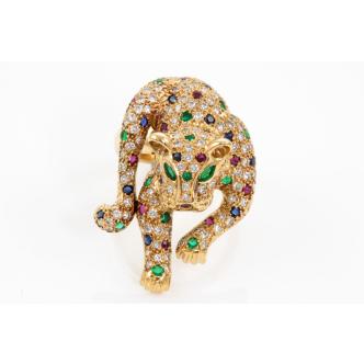 1.35ct Mixed Gemstones & Diamond Ring