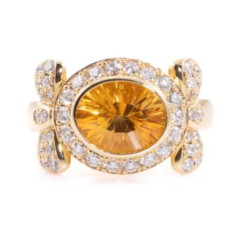2.07ct Citrine & Diamond Ring