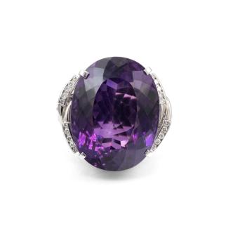 75.95ct Oval Amethyst & Diamond Ring