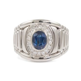2.26ct Sapphire & 0.51ct Diamond Ring