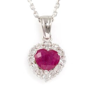 1.02ct Ruby and Diamond Pendant