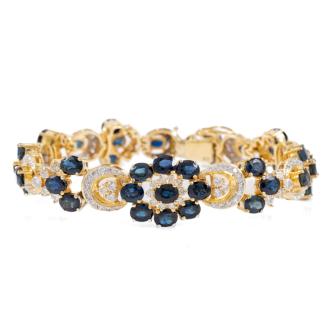 15.60ct Sapphire & 0.75ct Diamond Bracelet