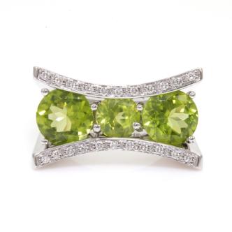 3.50ct Peridot and Diamond Ring