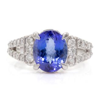 3.21ct Tanzanite and Diamond Ring