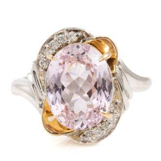 5.42ct Kunzite and Diamond Ring