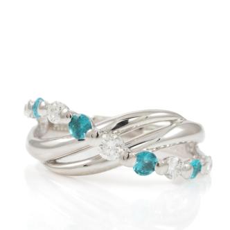 Paraiba Tourmaline and Diamond Ring