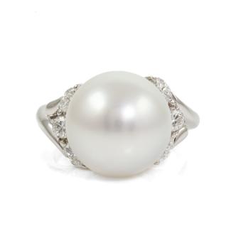 13.3mm South Sea Pearl & Diamond Ring
