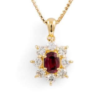 0.58ct Ruby and Diamond Pendant