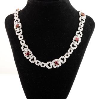5.10ct Ruby and 6.75ct Diamond Necklace