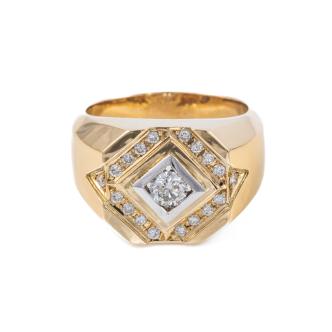 Diamond Mens Gold Ring