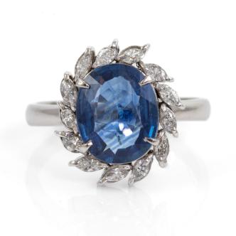 2.30ct Sapphire and Diamond Ring