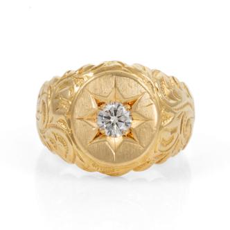 Diamond Mens Gold Ring 16.3g