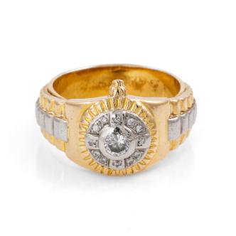 0.20ct Diamond Mens Gold Ring 12.5g